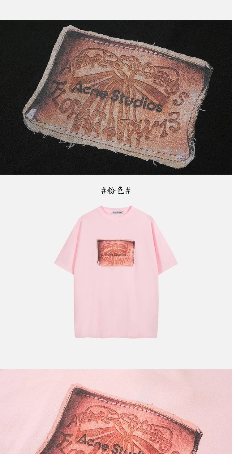 Acne Studios Distressed Logo T-Shirt Navy - 21