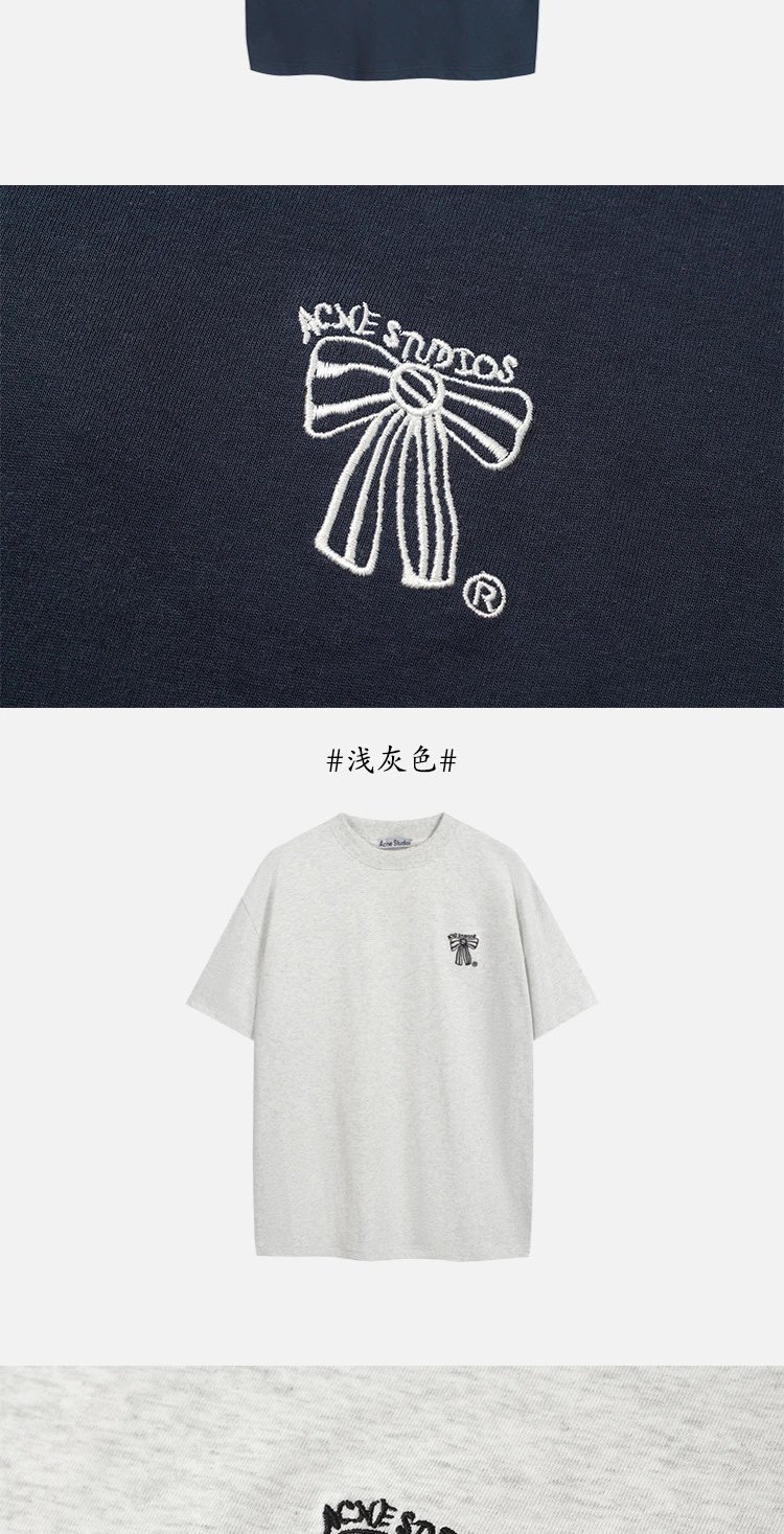 Acne Studios Distressed Logo T-Shirt Navy - 24