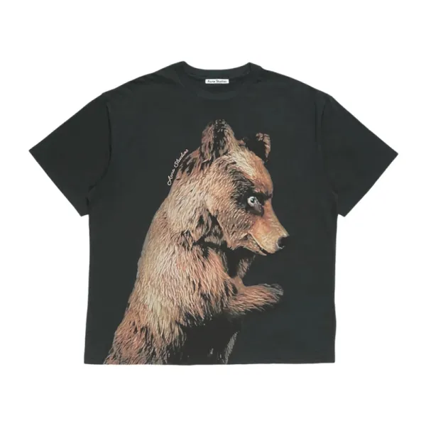 Acne Studios Bear Print Black T-Shirt - 1