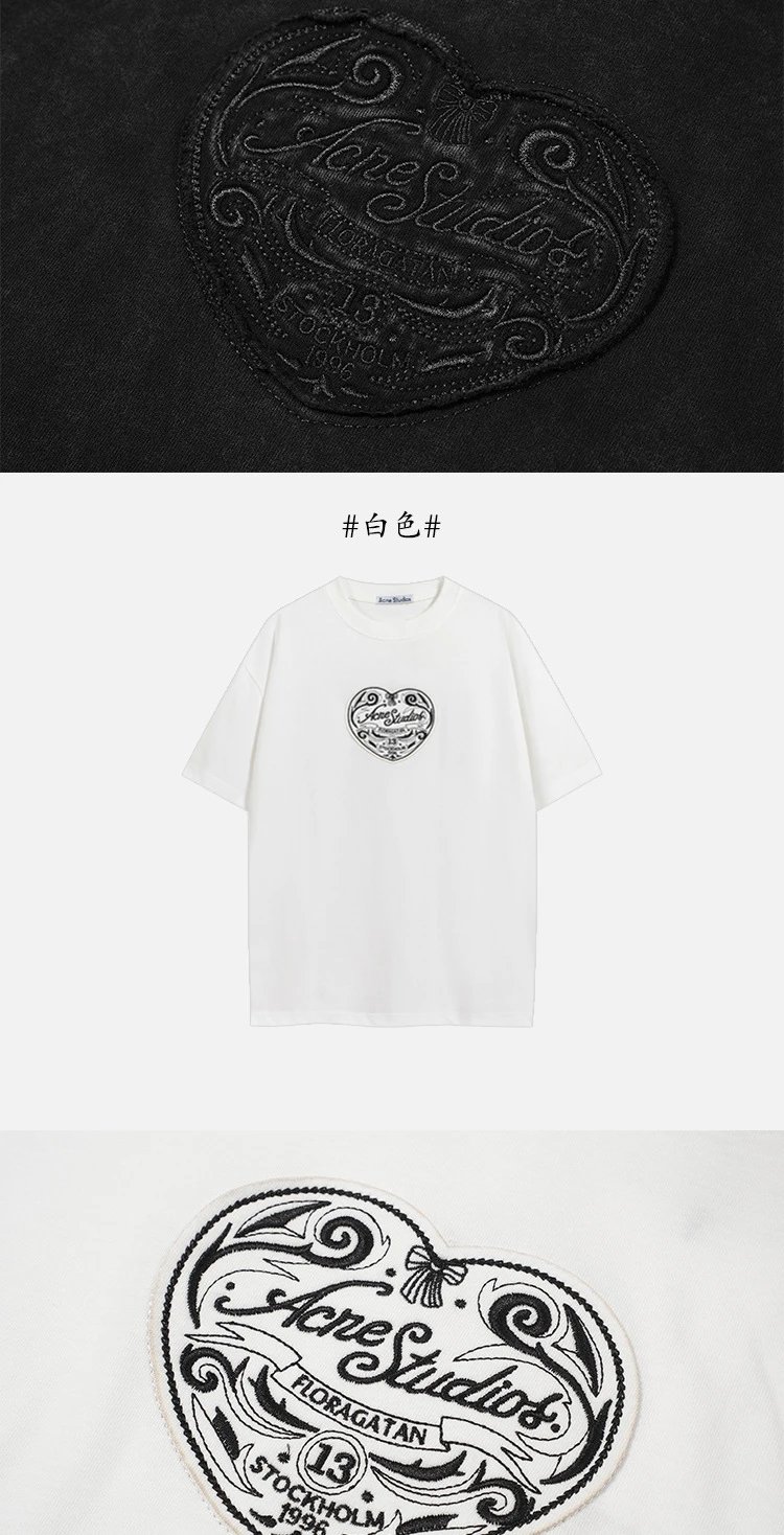 Acne Studios Distressed Logo T-Shirt Navy - 18