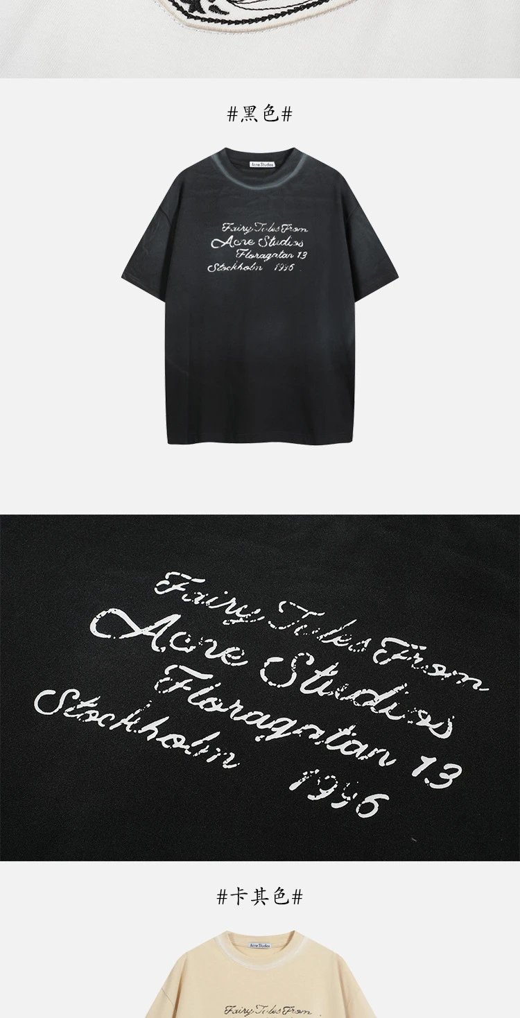 Acne Studios Distressed Logo T-Shirt Navy - 19