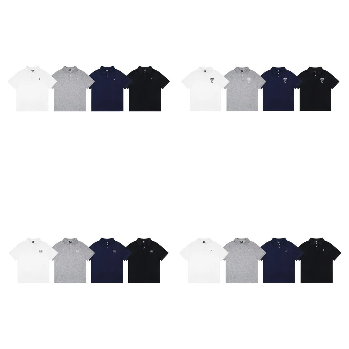 Polo Shirt Solid White Gray Navy Black Casual
