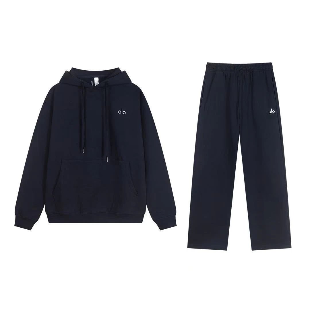 Navy Blue Hooded Straight Leg Set