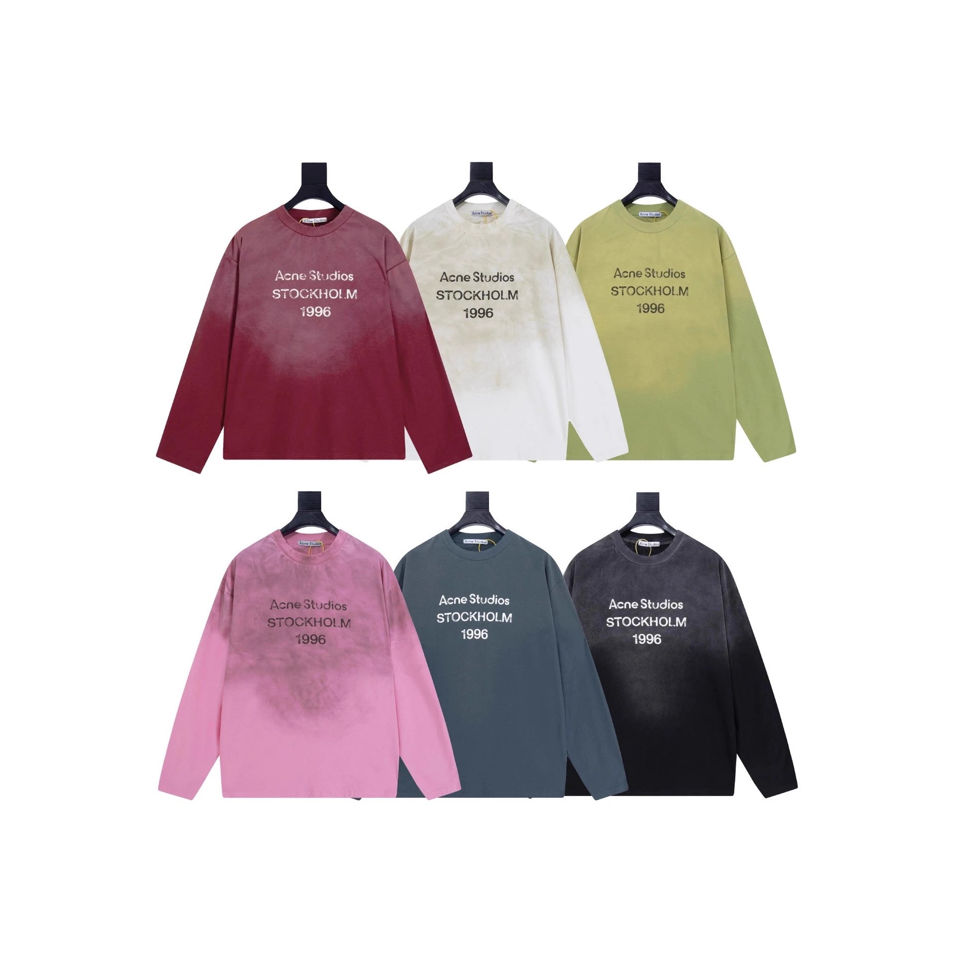 Three standard complete lazy style limited edition rhinestone distressed letter printed long sleeved T-shirt