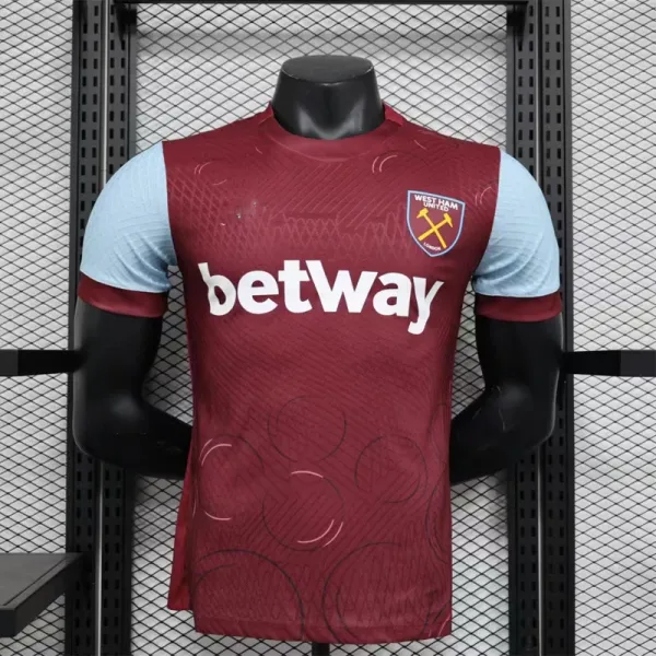 Design West Ham United 2023-24 Home Jersey Burgundy Jersey - 1