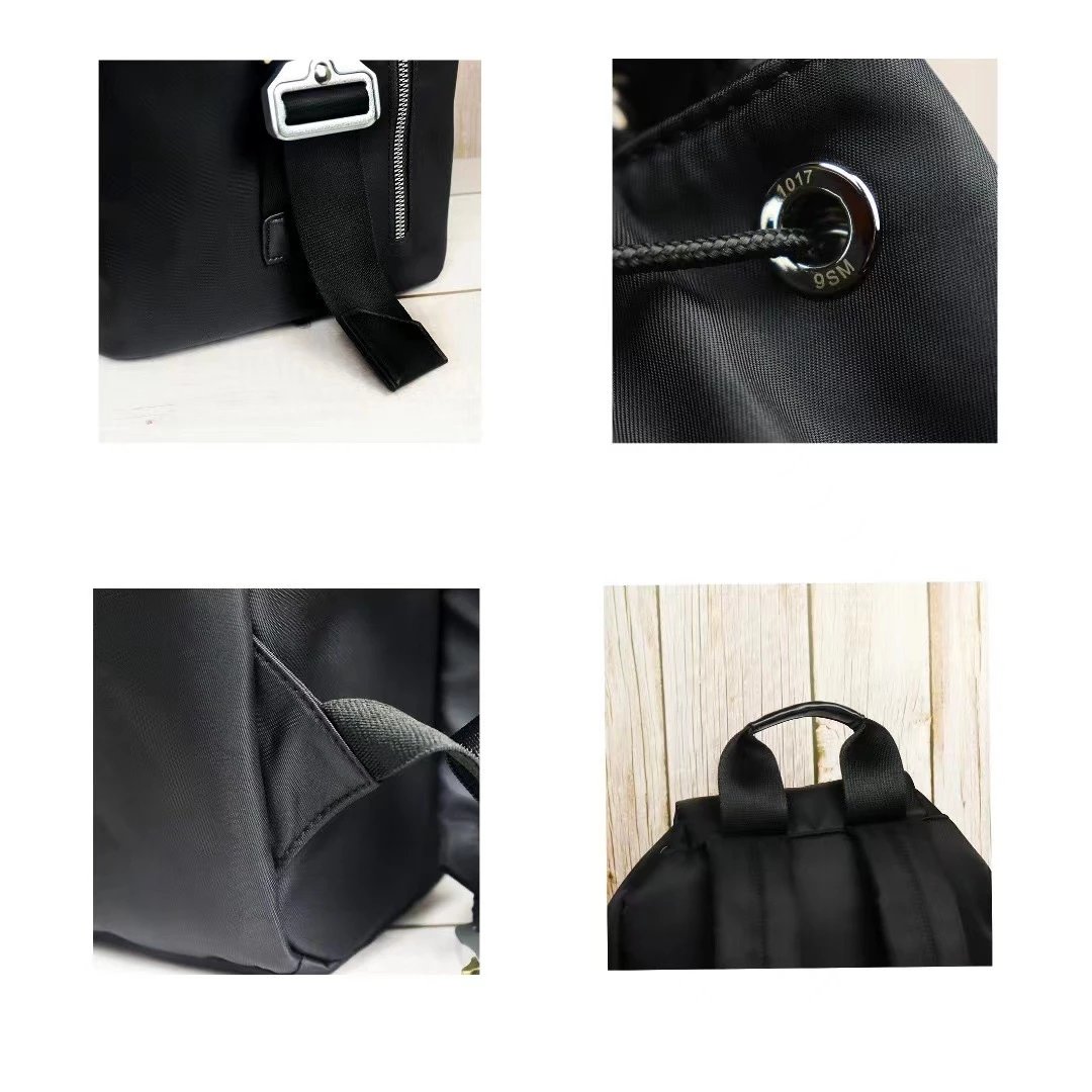 Design Leather Backpack with Buckle Closure Black - 18