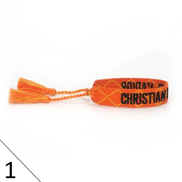 Dior Christian Dior Oblique Woven Bracelet Orange Jewelry - 1