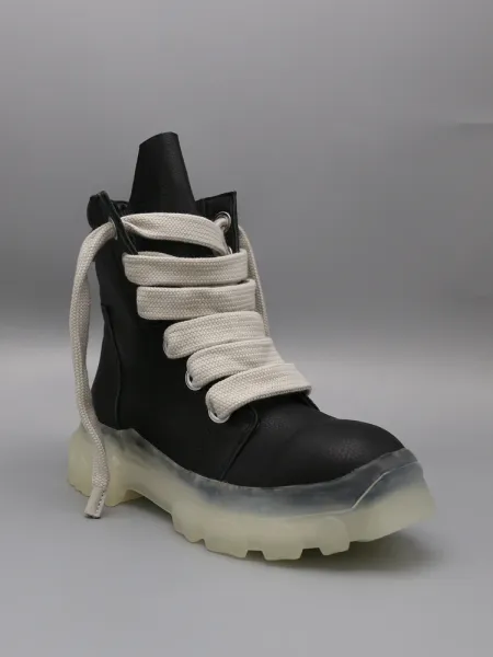 Design Chunky Combat Boot Black with Off-White Laces - 3
