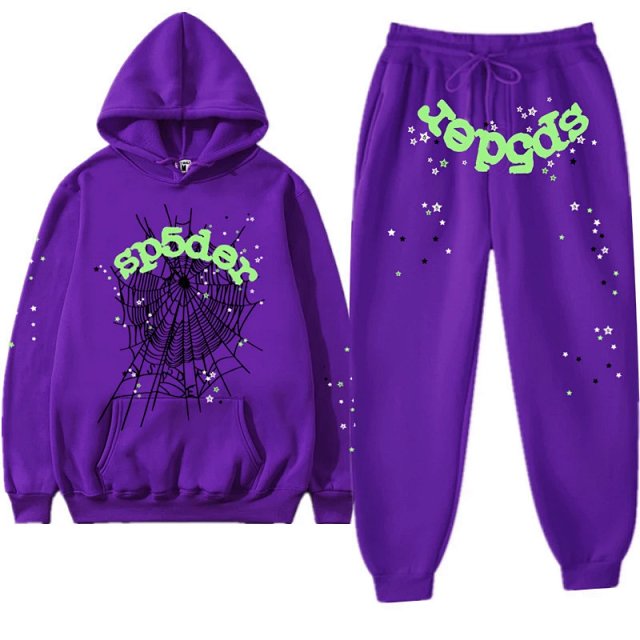 Sp5der Black Hoodie Unisex Streetwear Pullover
