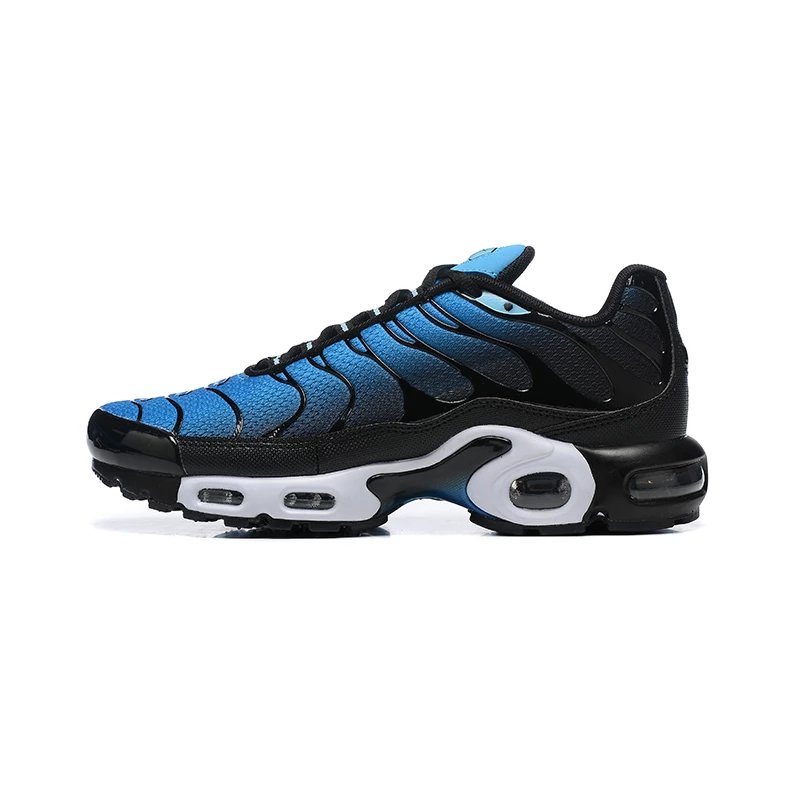 black, blue and white