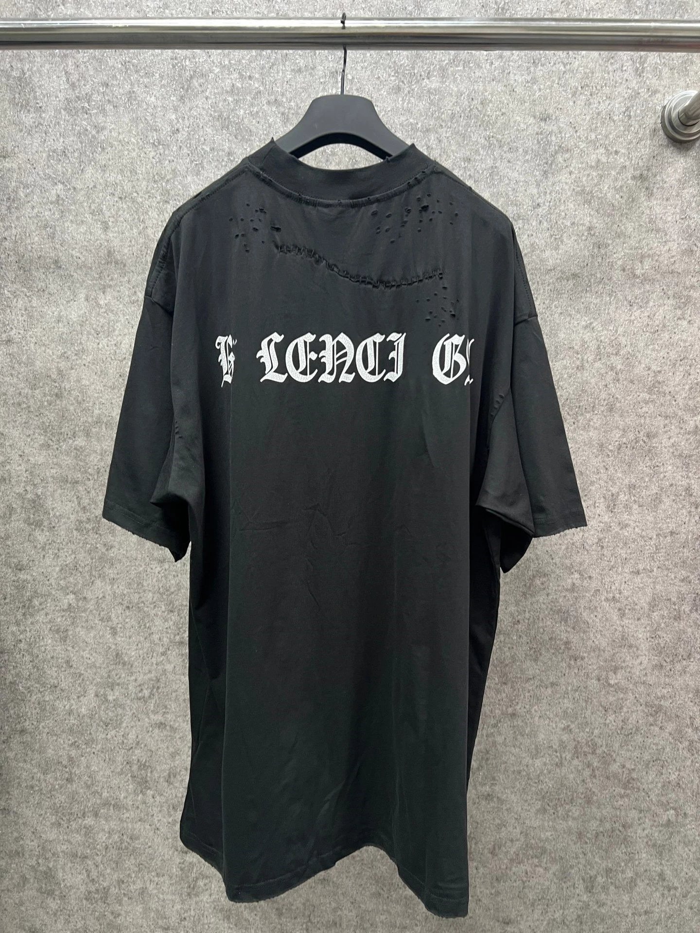 F Lenci GB Black Distressed T-Shirt