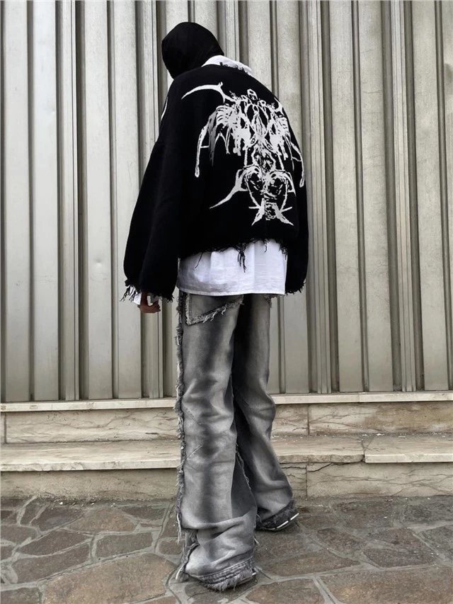 Gallery Dept. Distressed Wide-Leg Patchwork Jeans Silver - 15