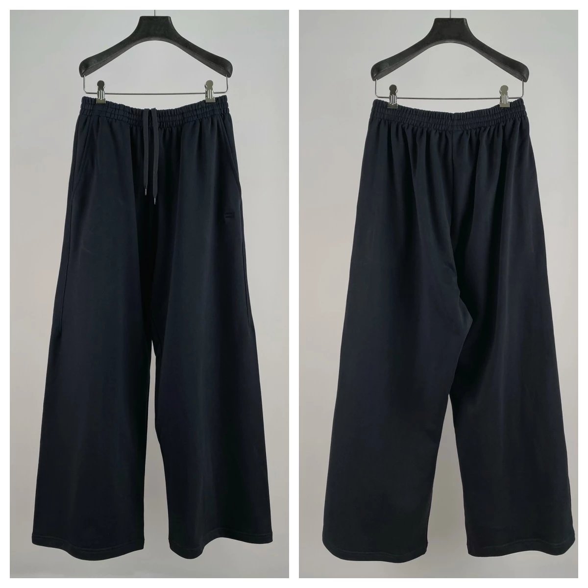 Black Wide Leg Drawstring Pants