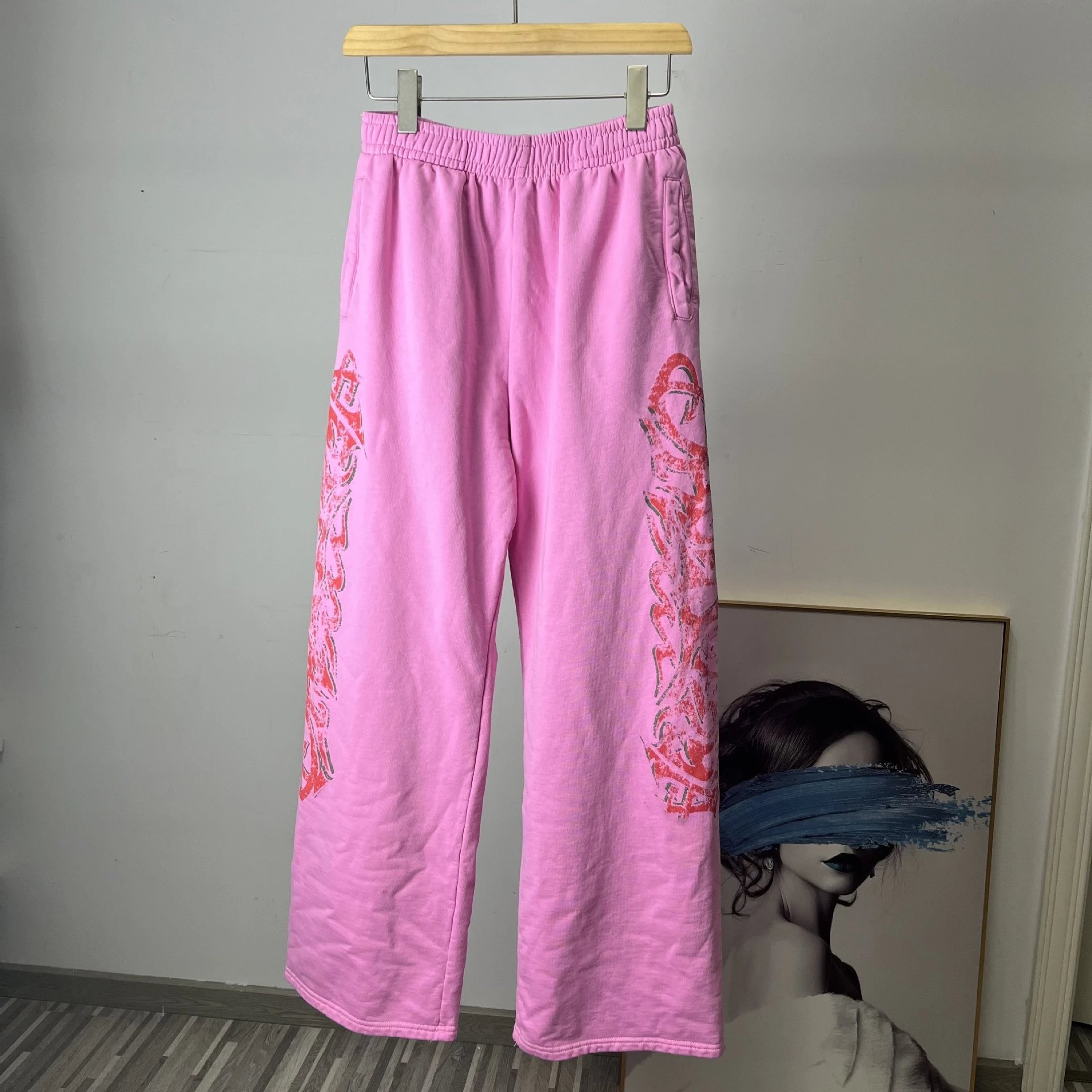 Pink Wide Leg Sweatpants