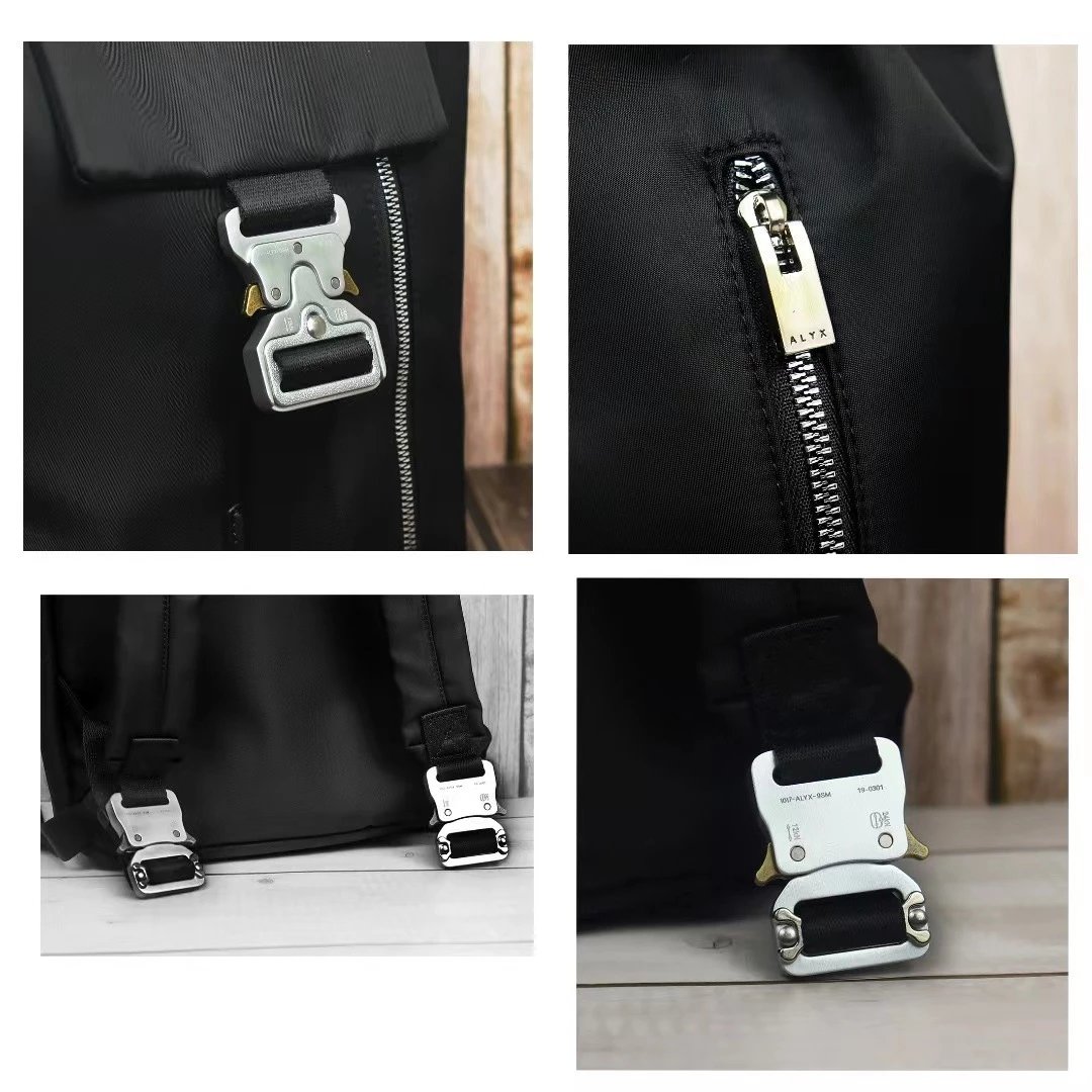 Design Leather Backpack with Buckle Closure Black - 17