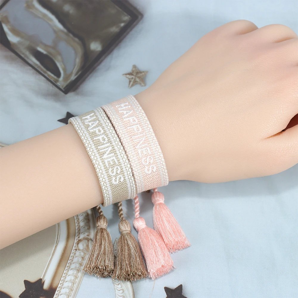 Dior Christian Tassel Woven Bracelet White / Black Jewelry - 12