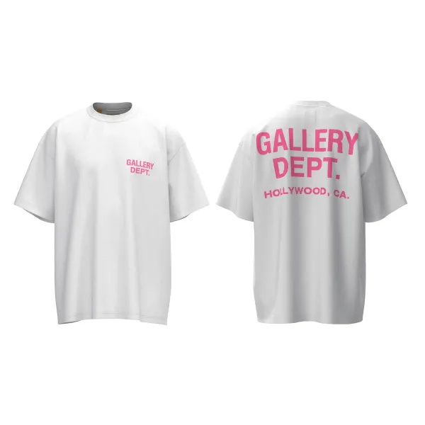 Gallery Dept. Hollywood Tee White Pink T-Shirt - 1