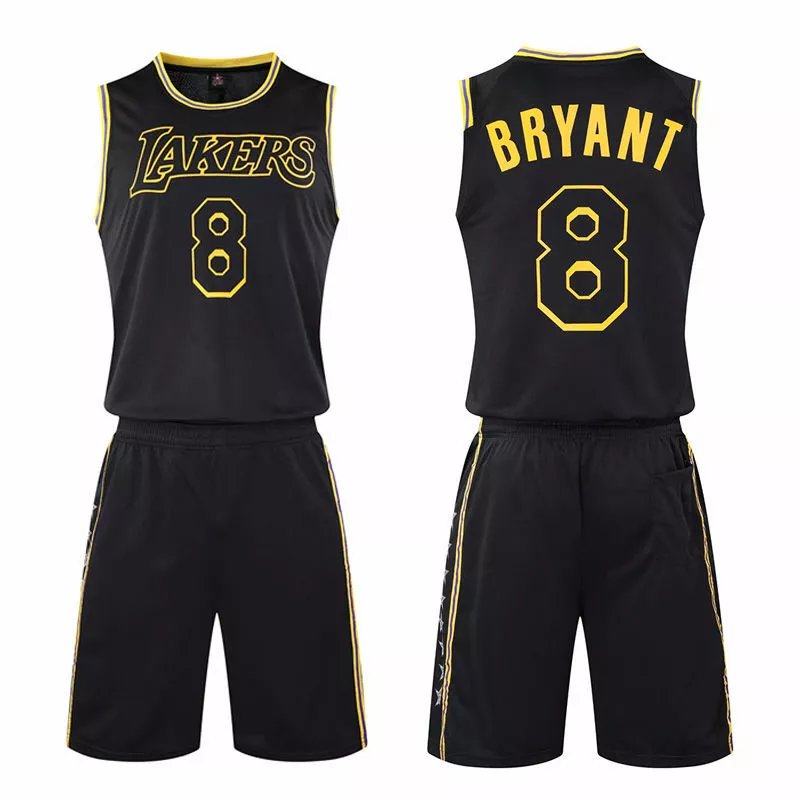 Los Angeles Lakers Kobe Bryant #8 Black Gold Jersey Set