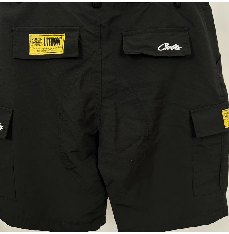 ELITEWORK Cargo Shorts Navy with Oval Graphic Print - 21