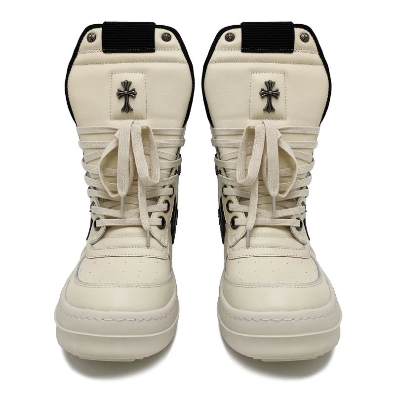 Chrome Hearts High-Top Sneakers Black and Cream - 7