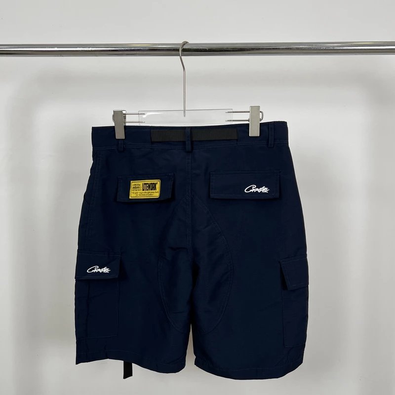 ELITEWORK Cargo Shorts Navy with Oval Graphic Print - 16