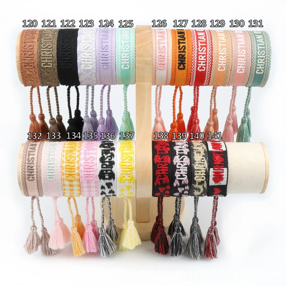 Dior Christian Tassel Woven Bracelet White / Black Jewelry - 7