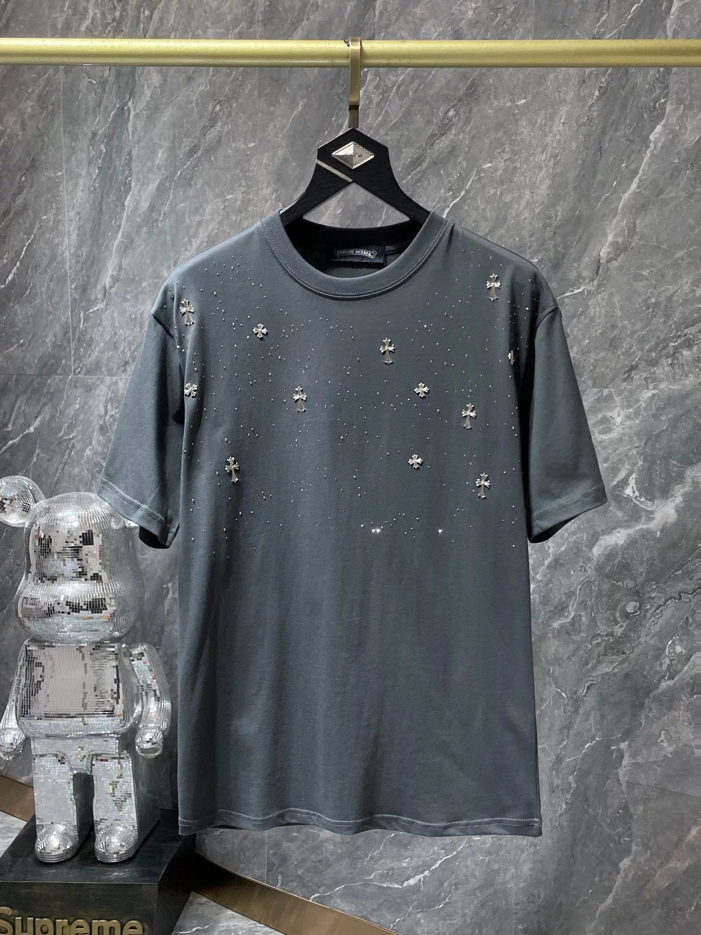 Chrome Hearts Cross Embroidered Black T-Shirt - 11