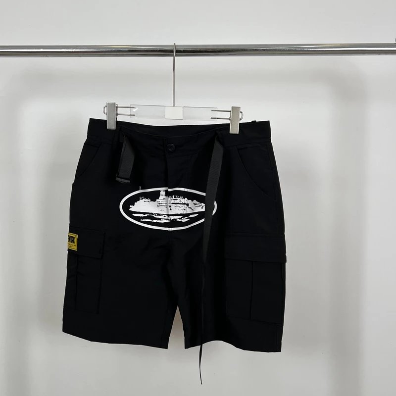 ELITEWORK Cargo Shorts Navy with Oval Graphic Print - 5