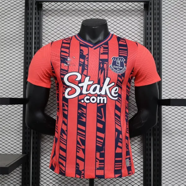 Design Everton FC 2023-24 Third Jersey Coral / Navy Stripe Jersey - 1