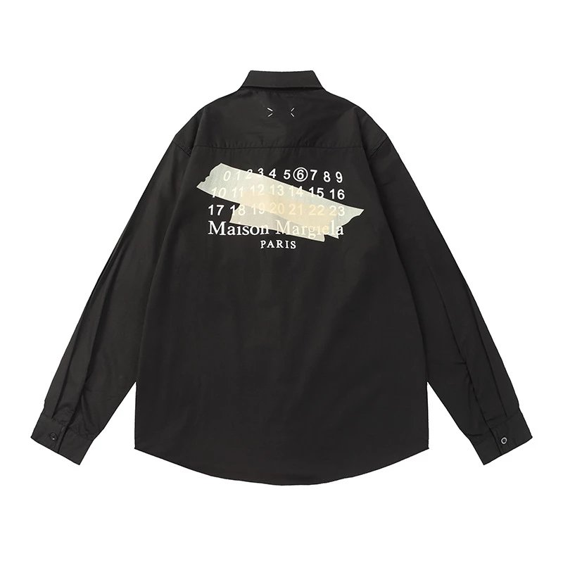 Maison Margiela Black Printed Long Sleeve Shirt - 136391