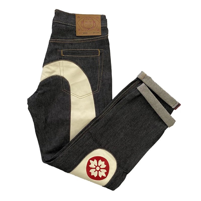 Evisu Daruma Patchwork Denim Jeans Black - 6