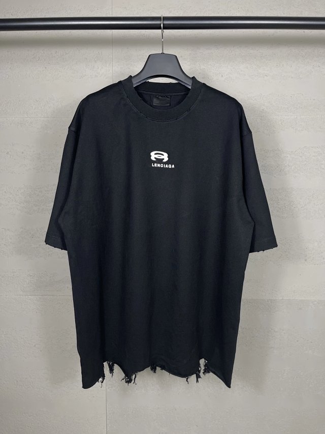 Balenciaga Black Oversized Unisex Cotton Logo T-Shirt