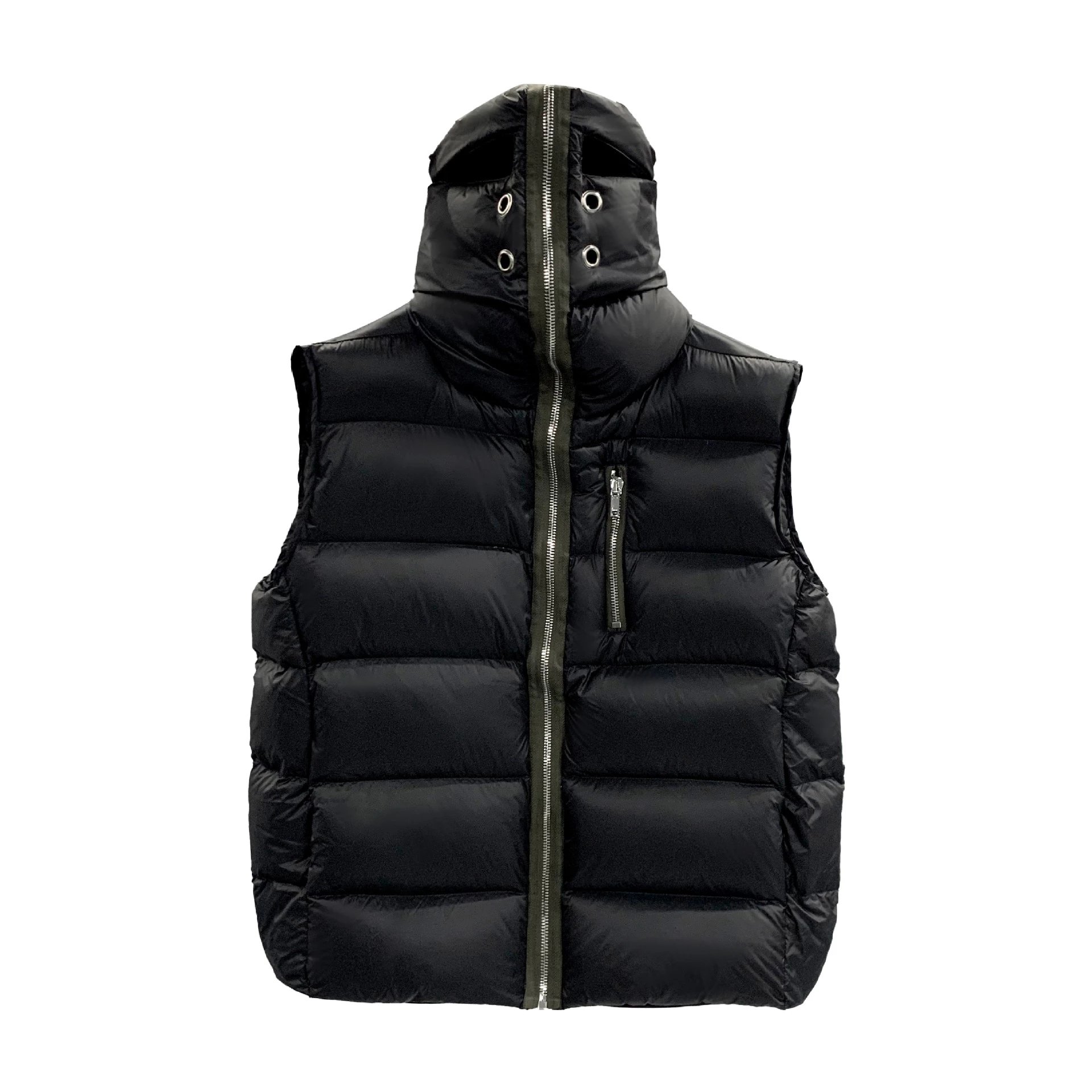 Black Hooded Puffer Vest