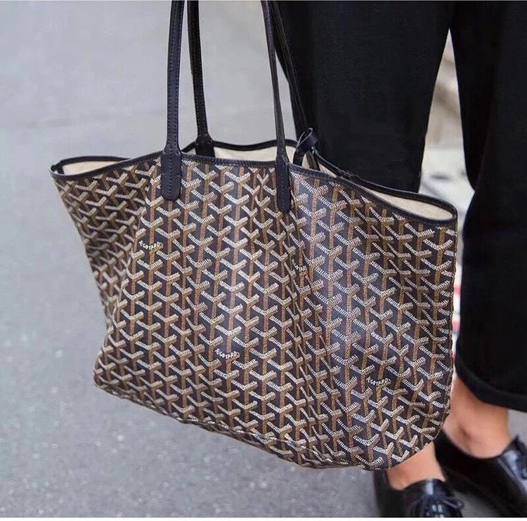 Goyard Saint Louis Tote Bag in Graphite Gray with Mini Pouch - 35
