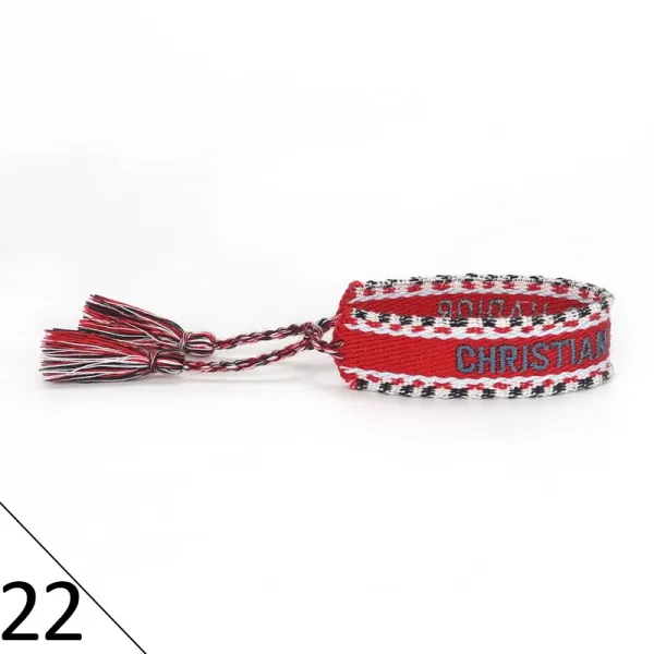 Dior Christian Dior Oblique Woven Bracelet Red Multicolor Jewelry - 1