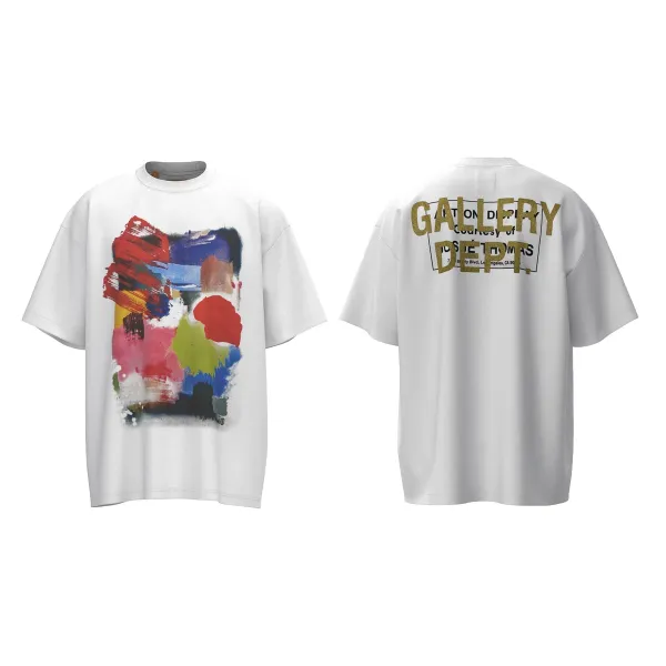 Gallery Dept Abstract Print Oversized T-Shirt White - 1