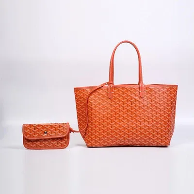 Goyard Saint Louis Tote Orange Goyardine Handbag Set Tote Bag - 1