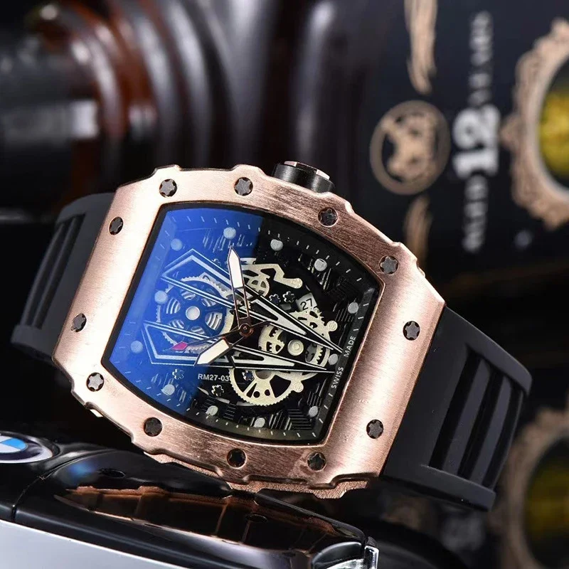 Richard Mille-Style Tonneau Skeleton Mechanical Watch
