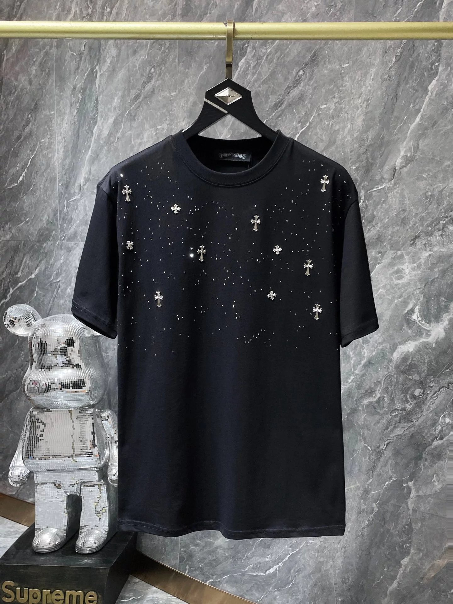 Chrome Hearts Cross Embroidered Black T-Shirt - 10