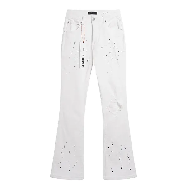 Purple Label Flared Perforated White Jeans - 25