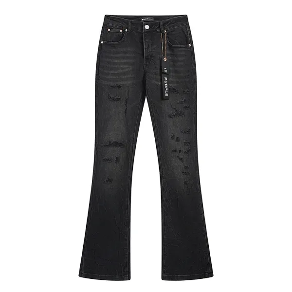 Purple Label Flared Perforated White Jeans - 12