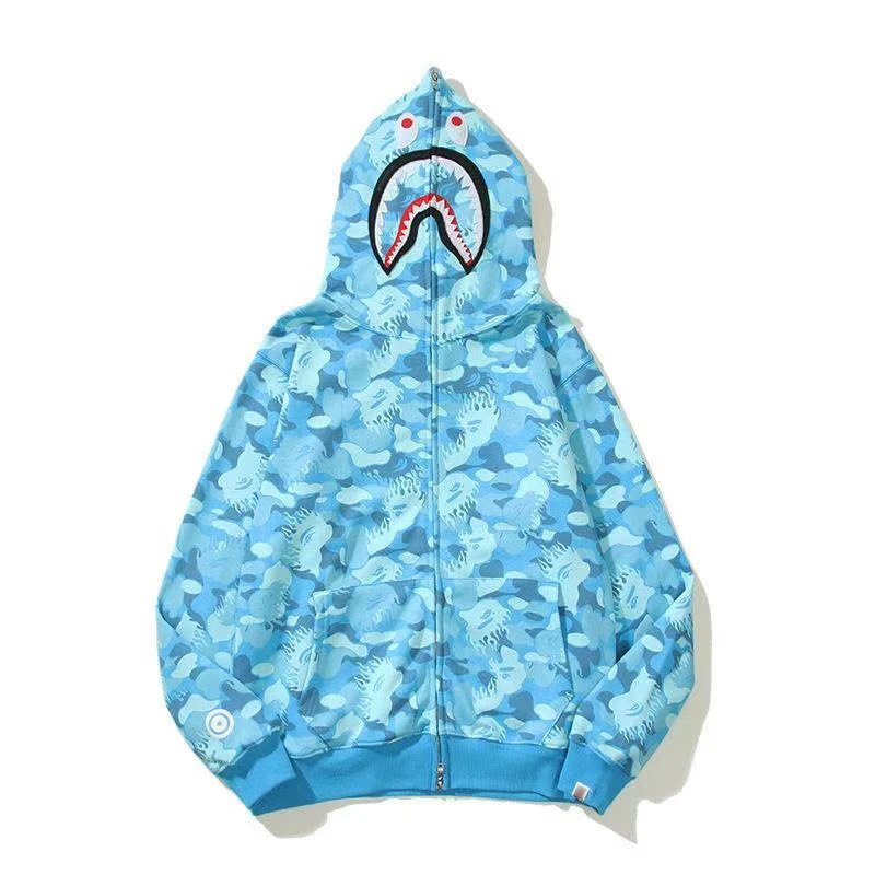 (Flame Blue Shark Jacket Terry Cotton)