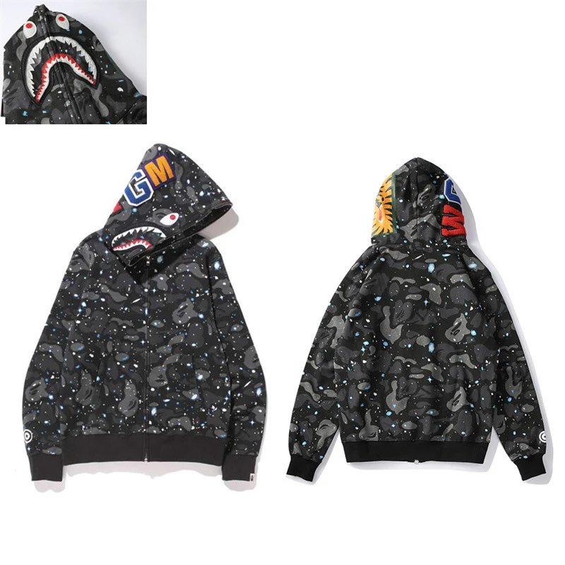 (New Starry Black Shark Jacket Fleece-Lined)