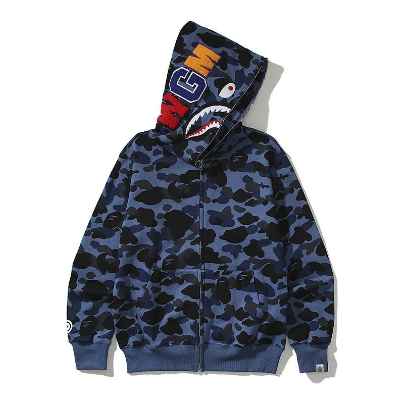 (Camo Blue Shark Jacket Terry Cotton)