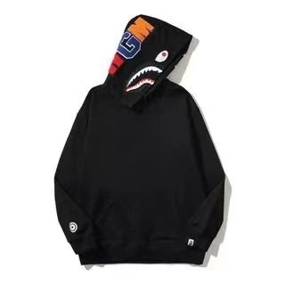(Black Shark Pullover Hoodie Terry Cotton)