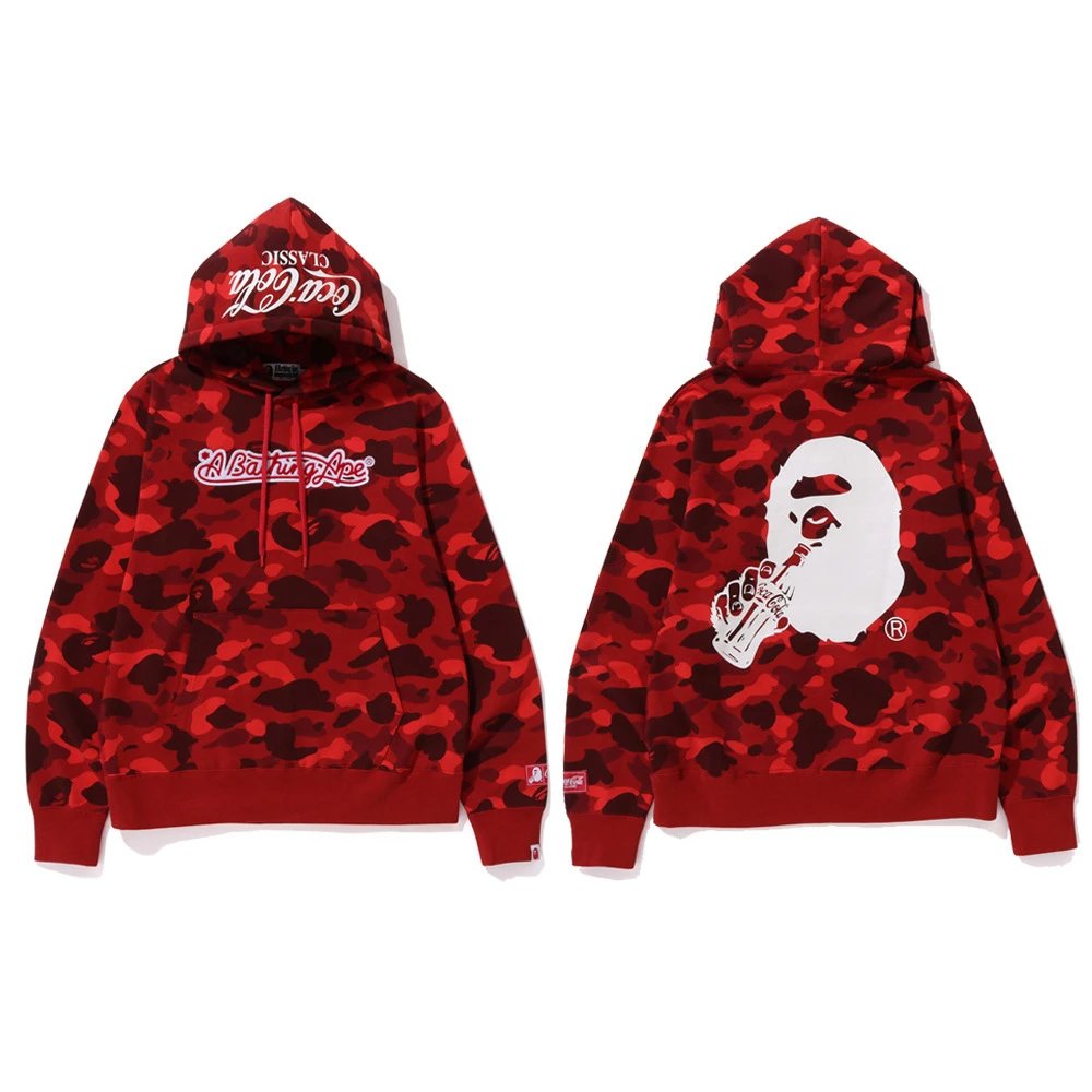 (Cola Red Pullover Hoodie Terry Cotton)