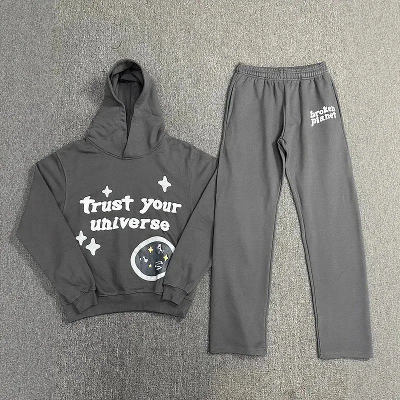 Broken Planet Hoodie And Sweatpants Set Multicolor Graphic Streetwear
