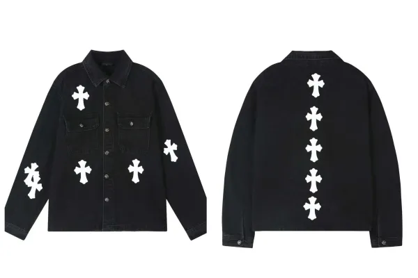 Chrome Hearts Cross-Embellished Black Denim Jacket - 1