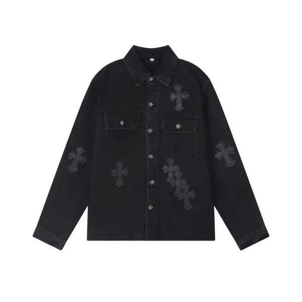 Chrome Hearts Cross Embroidered Light Wash Denim Jacket - 7