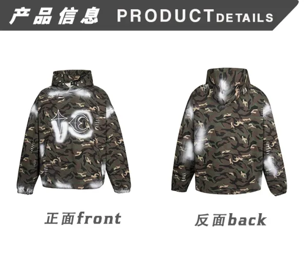 Off-White Camo Hoodie with Spray-Paint Graphic - 7